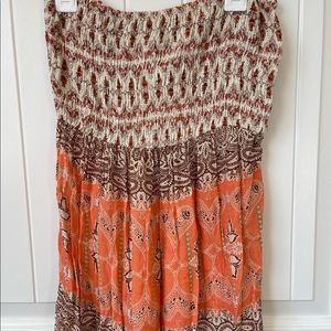 O’Neil full length strapless dress